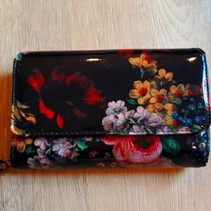 Safekeeper wallet vinyl black with flowers